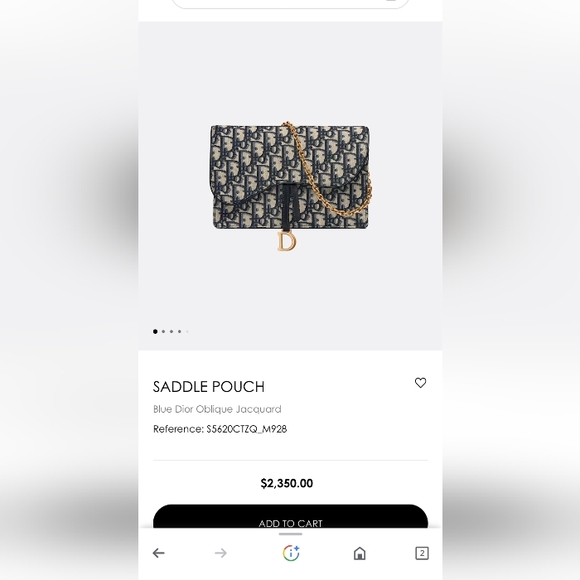 Christian Dior Oblique Jacquard Saddle Pouch - Picture 2 of 5